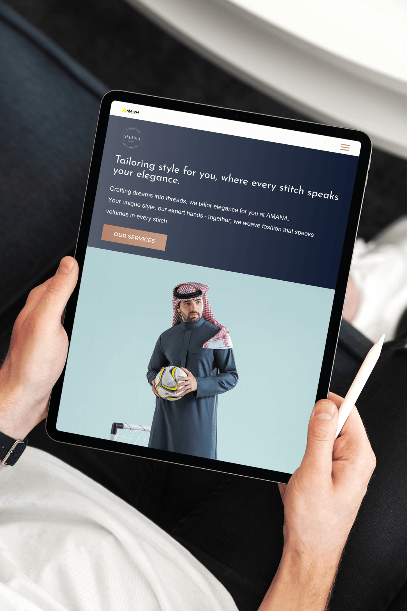 tailoring fasion Mockup Saudi Arabia client work Client UI/UX Web Design  Website men