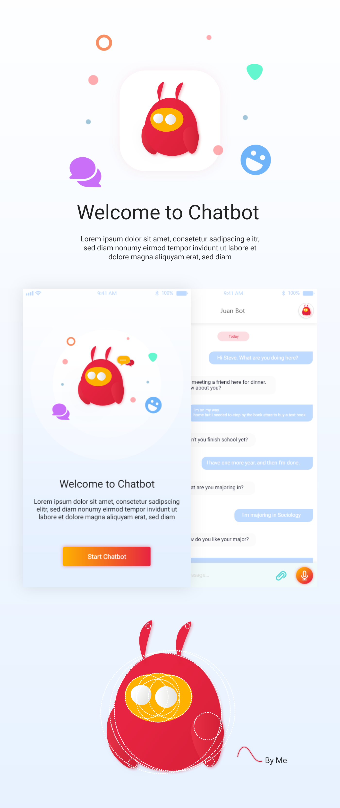 app Chatbot UI ux prototype Chat