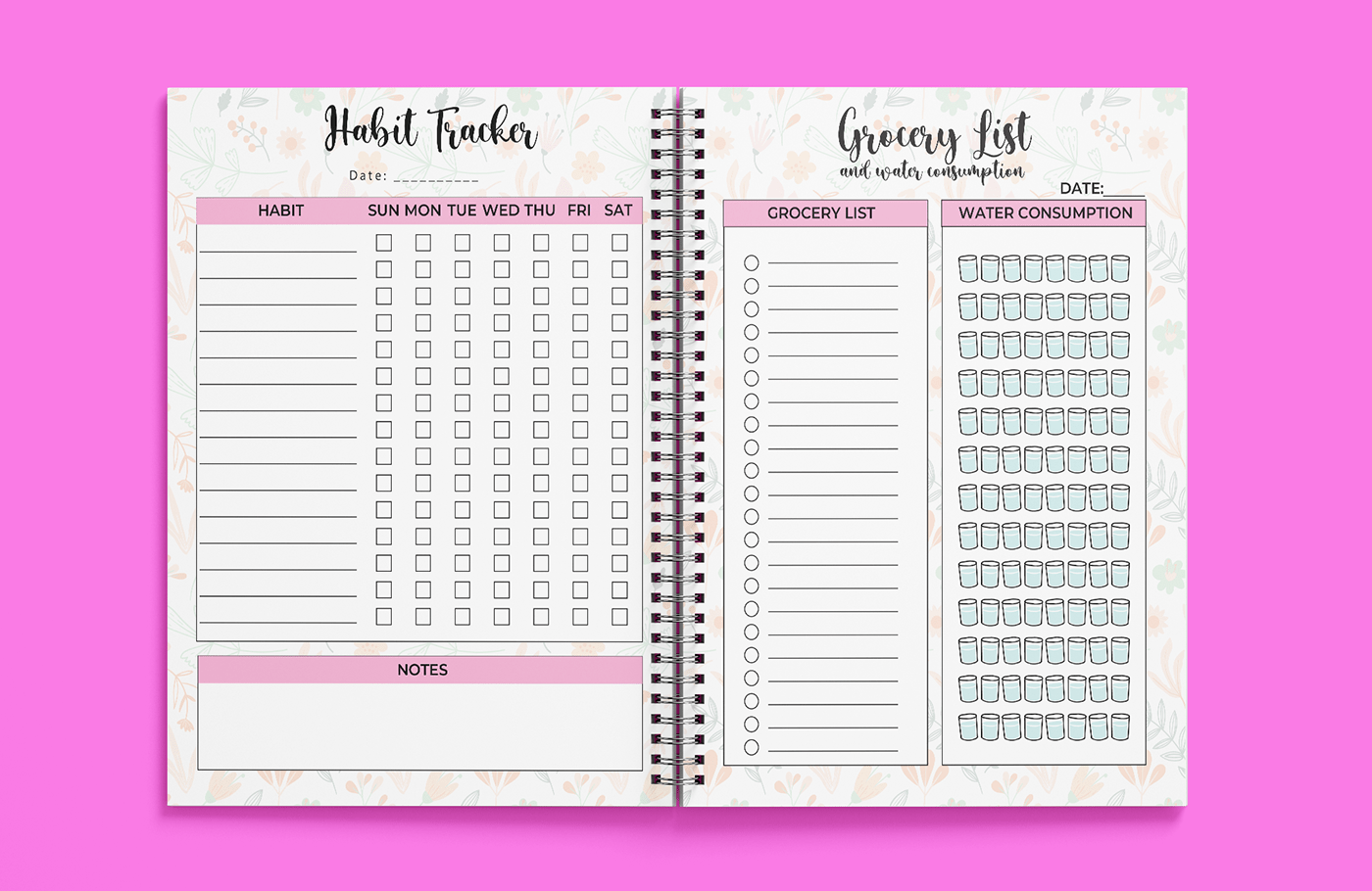 book calendar daily design Diary monthly planner weekly planner