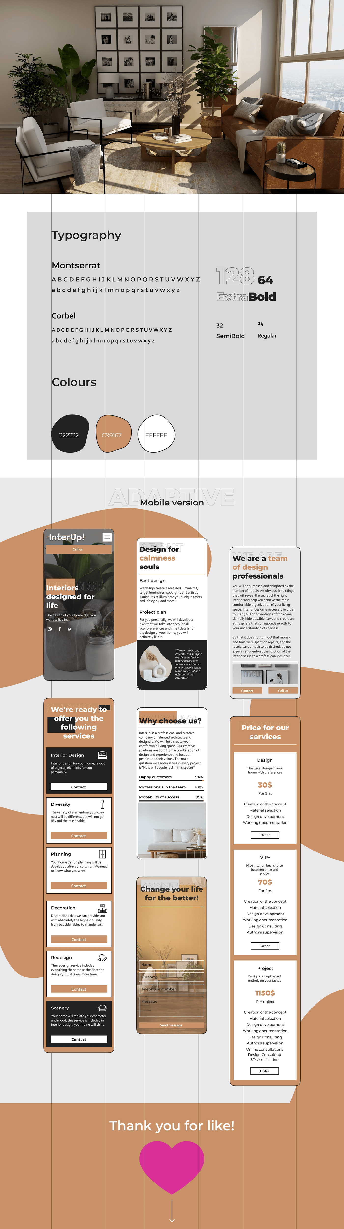 Figma Interior interior design  landing page UI/UX Web Design  Website app design decor user interface