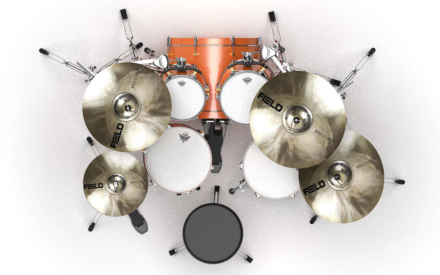3D advertisment cad drums instruments music