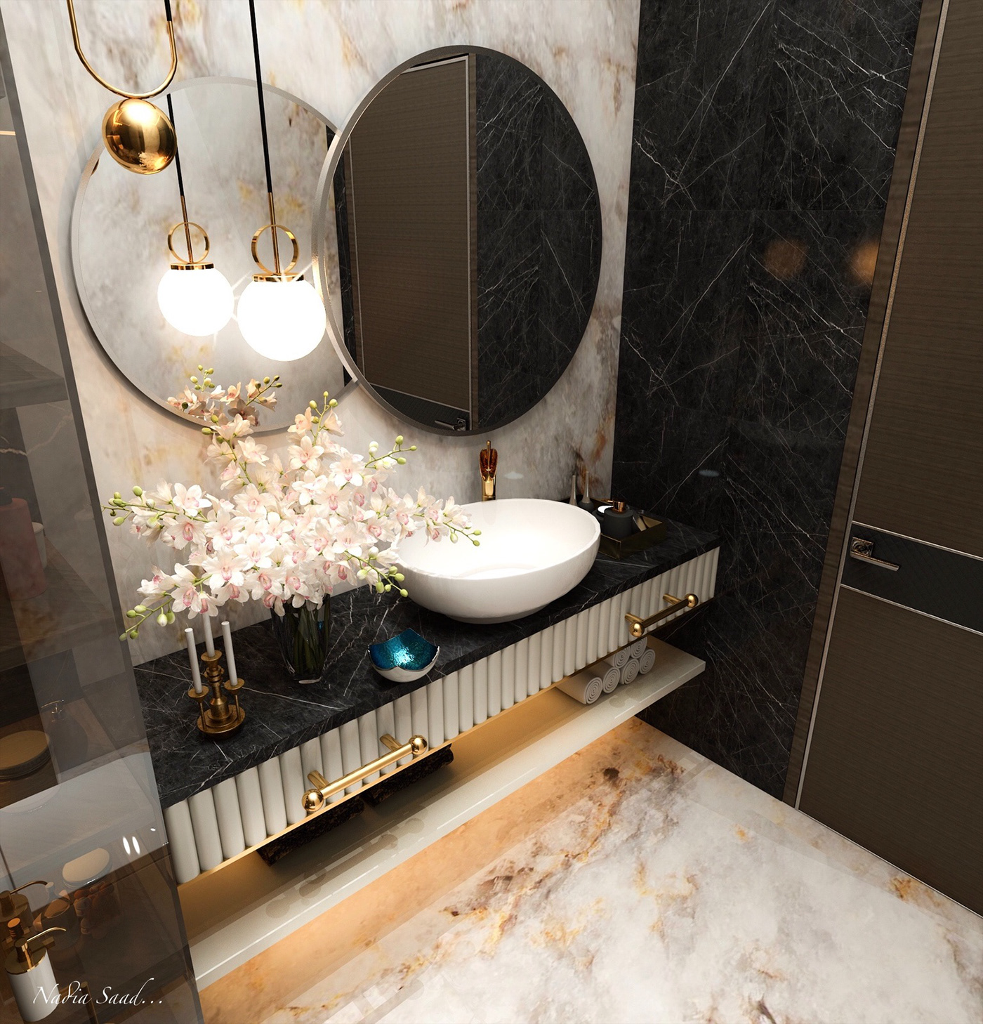 3dmax Interior design guest bathroom bathroom royal wash and bath architecture lighting modern