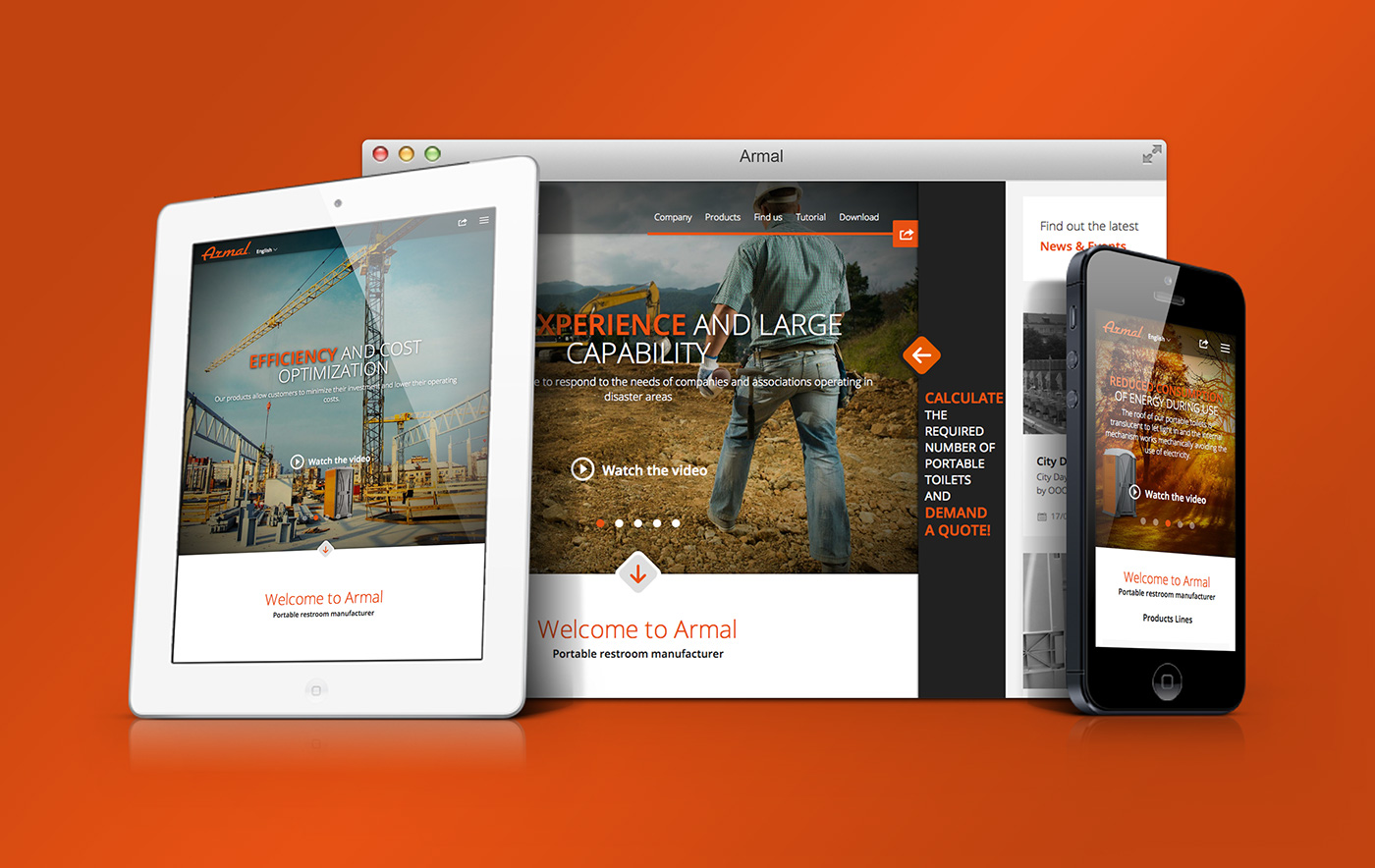 Website Responsive Design ui design UX design armal orange corporate website
