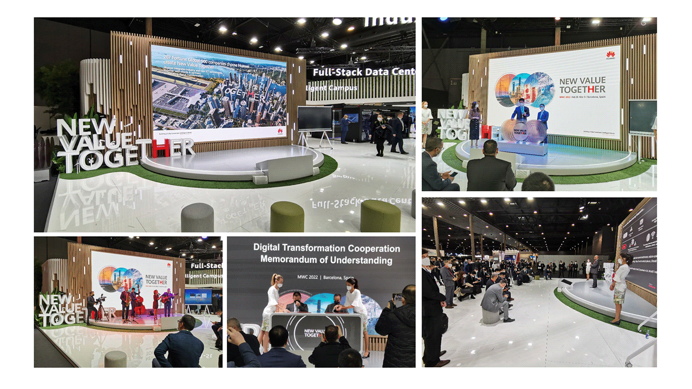 barcelona Exhibition  huawei MWC spain booth Event Exhibition Design 