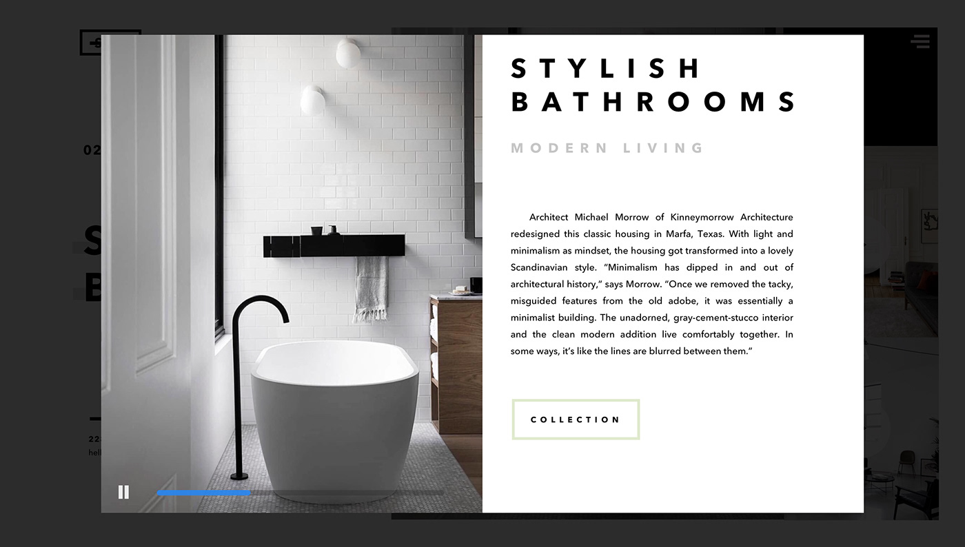 UX design Website magazine design Interior minimalist