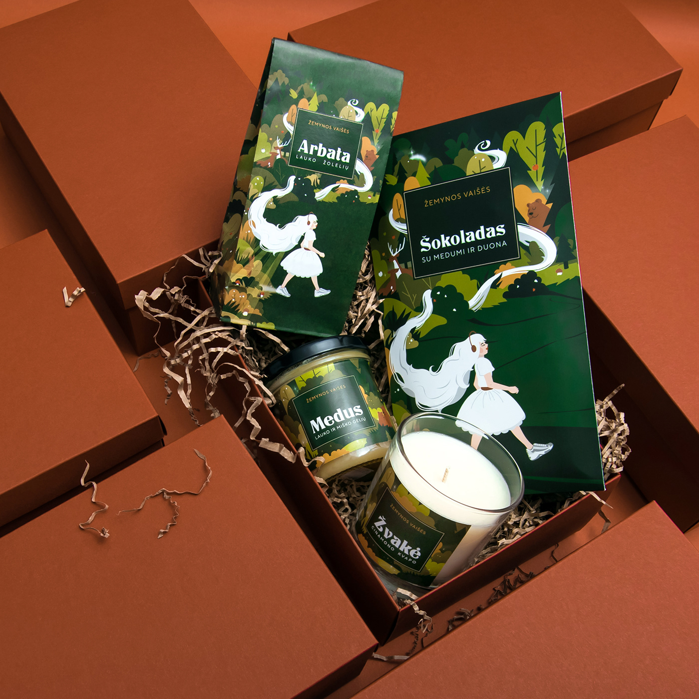 art direction  branding  candle chocolate gift set graphic design  honey Packaging Salvita Design tea