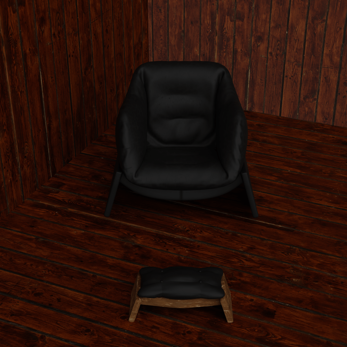 chair design Interior furniture design  Render blender3d 3d modeling interior design  leather wooden