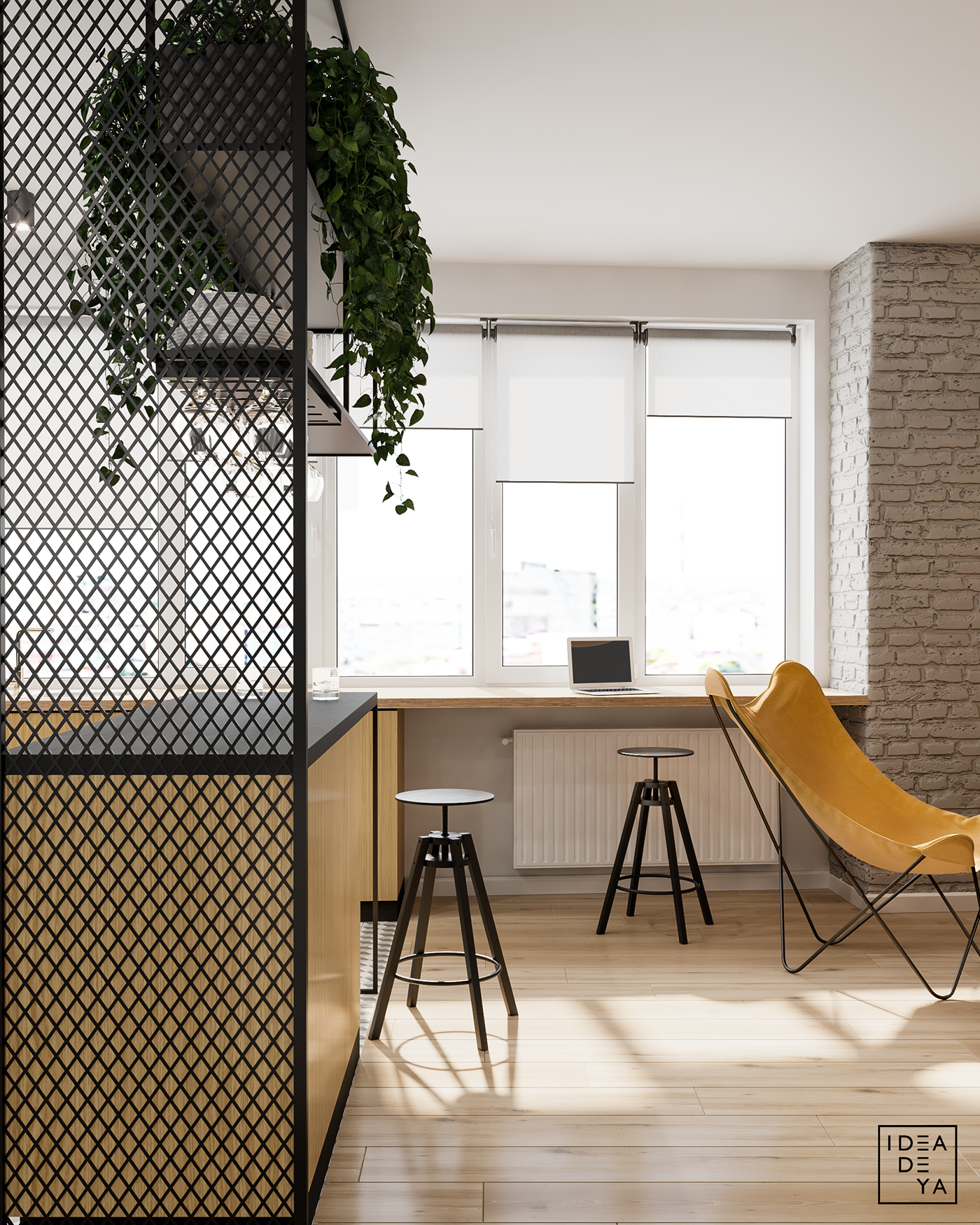 Interior design apartment scandinavik wood Space  White
