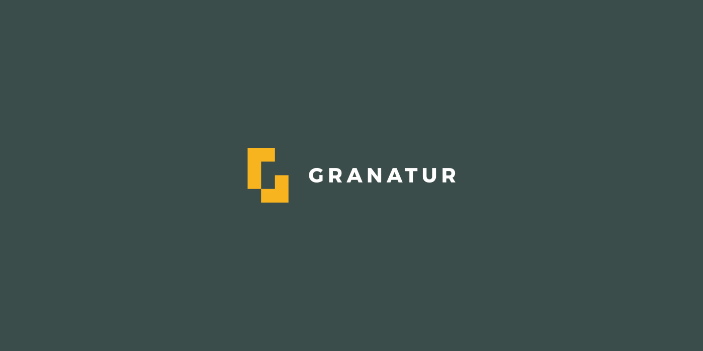 logo stone Granite Granatur graphic design branding  yellow simple rebranding