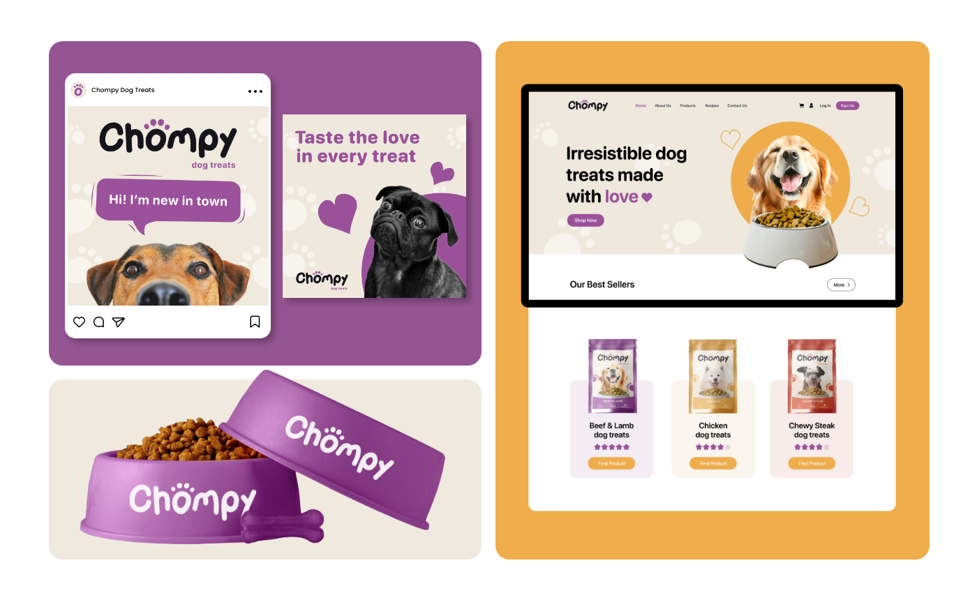 Dog treats dog food dog food packaging branding  brand identity Pet dog dog food logo