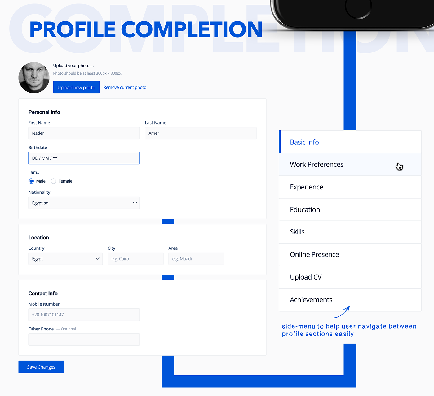 wuzzuf profile revamp hiring redesign job job board Form timeline feed