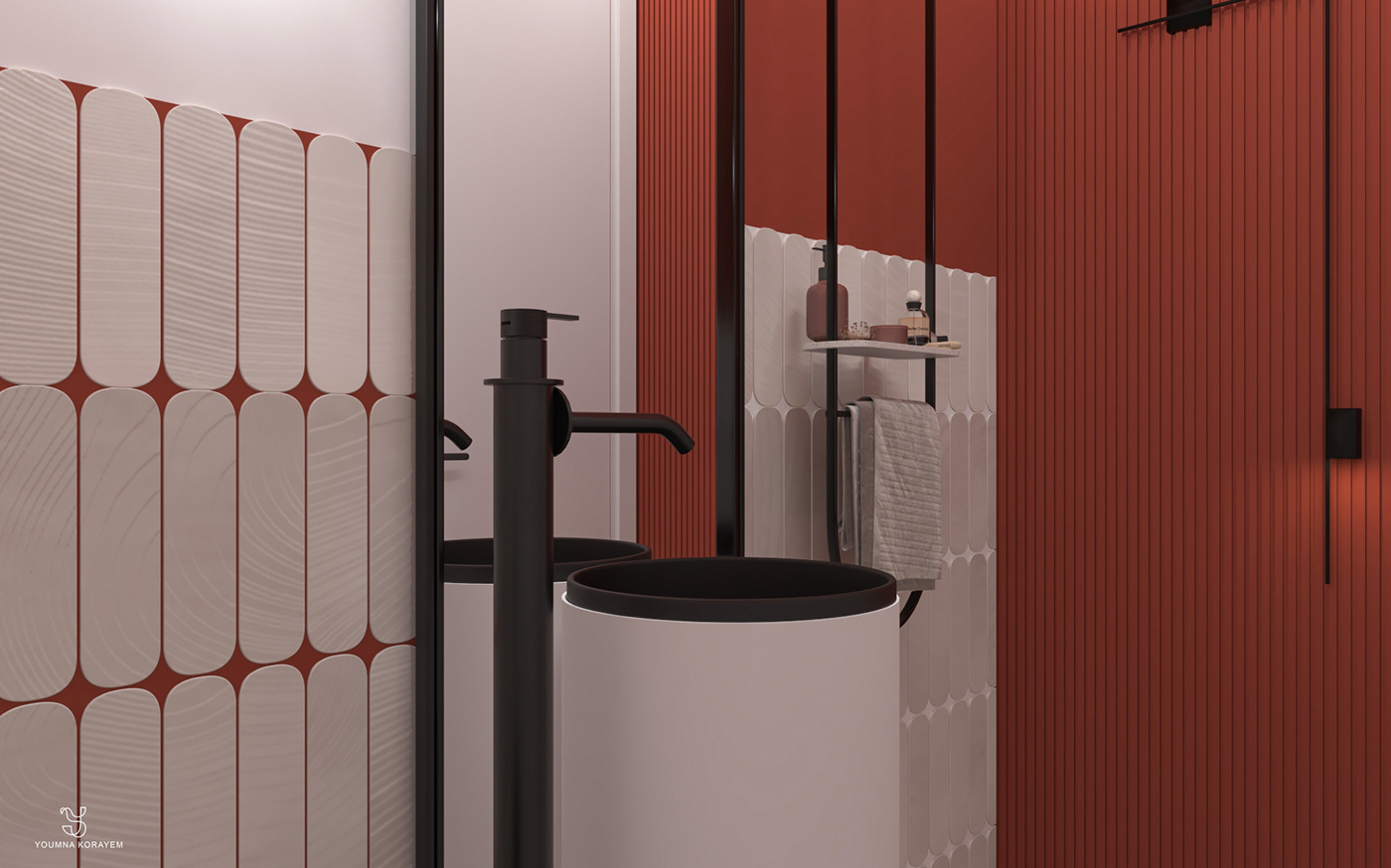 Memphis color interior design  colorful bathroom design modern memphisinterior
