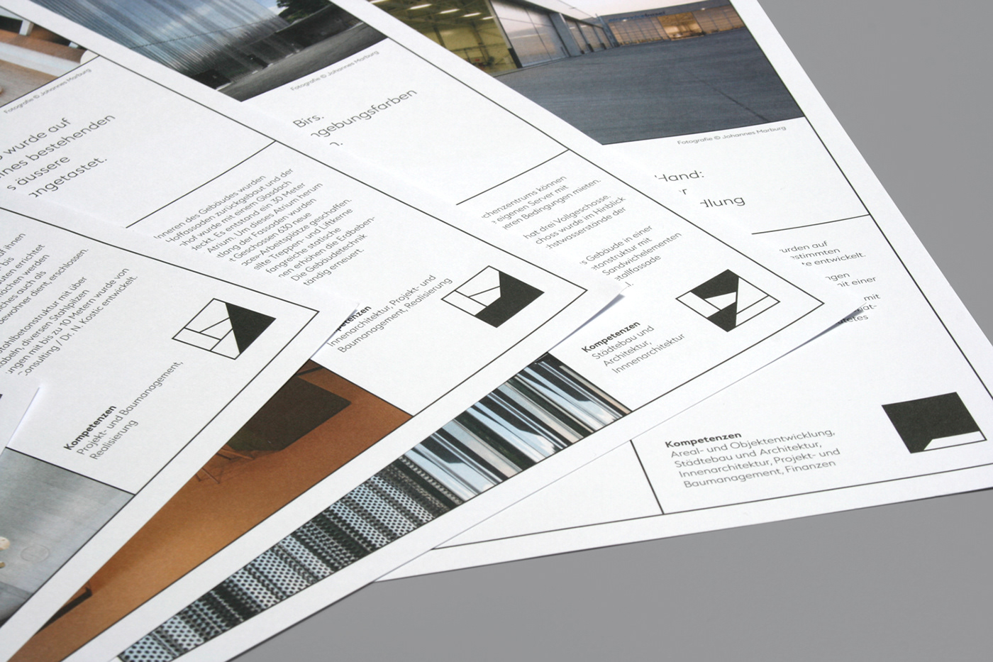 fact sheet architecture grid White portfolio swiss design