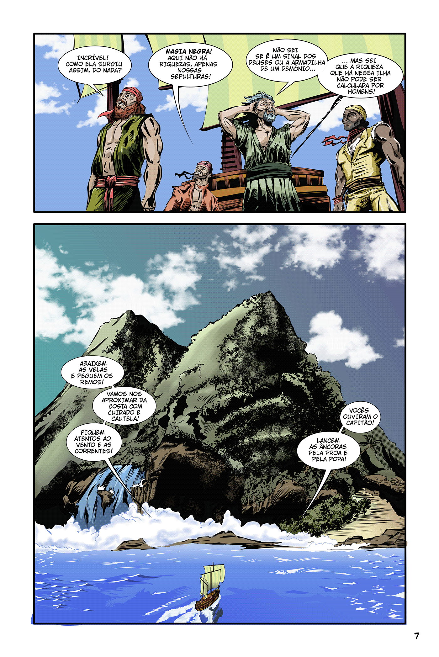 História em quadrinhos autoral sobre aventura épica em uma terra fantástica