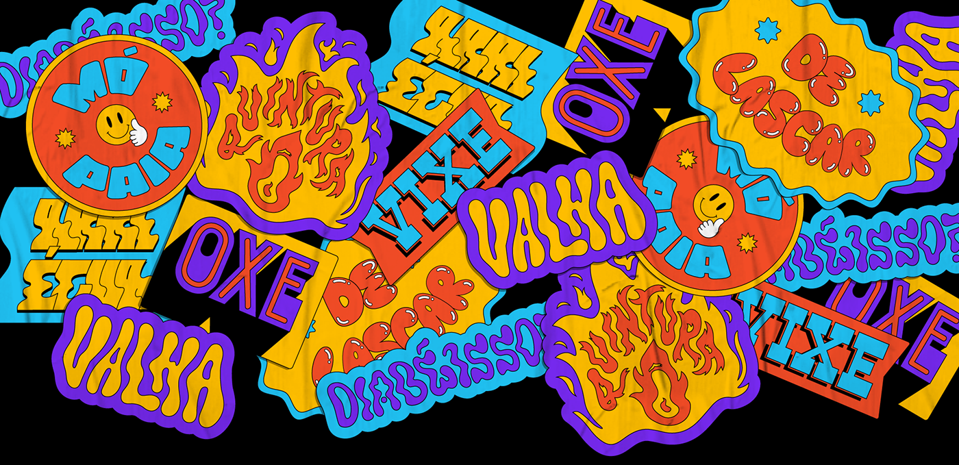 art direction  Brazil ILLUSTRATION  Illustrator lettering nordeste stickers type design typography   vector