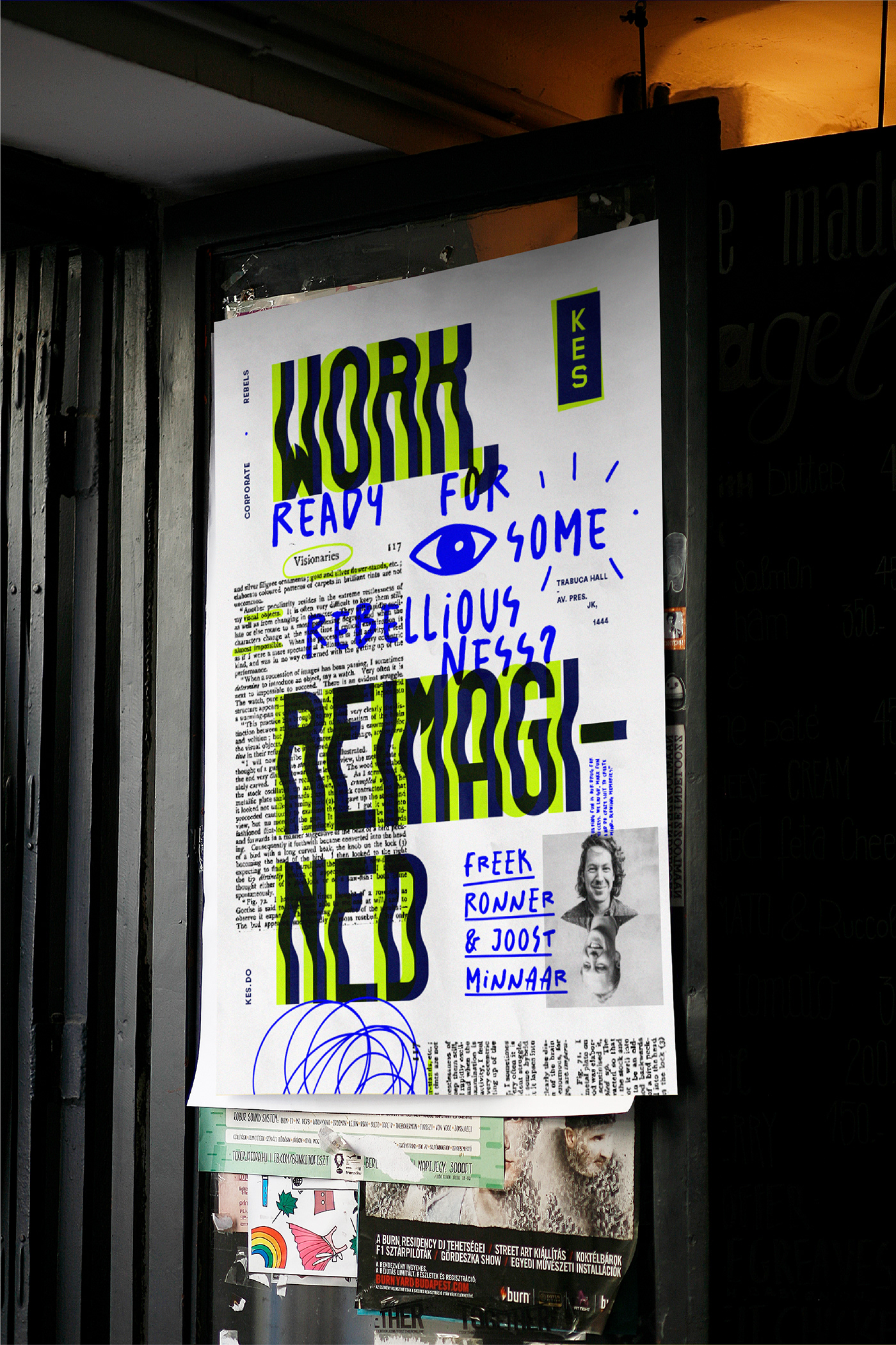 identity branding  Event rebel crazy green blue poster new modern