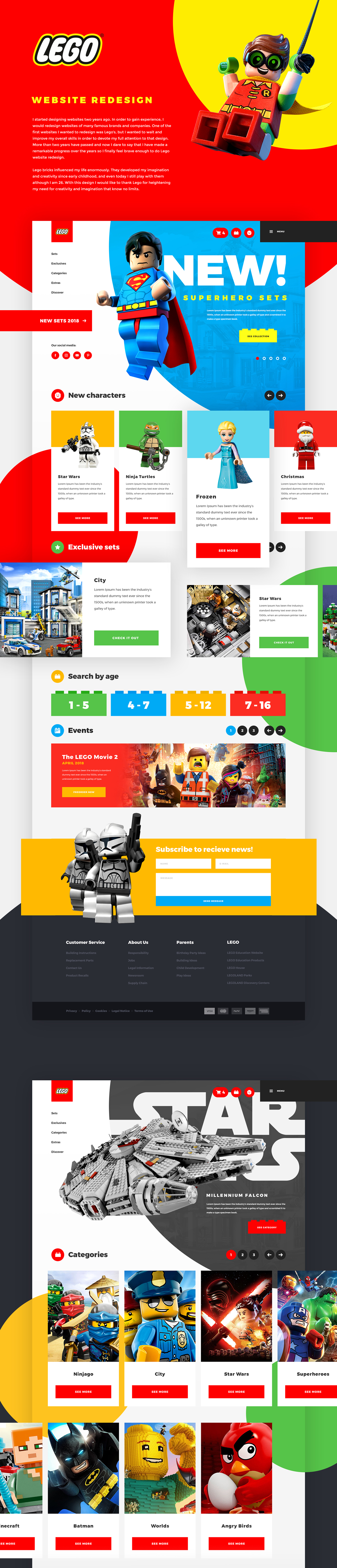 Web Design  redesign ui design kids toys animation  trend star wars LEGO creative