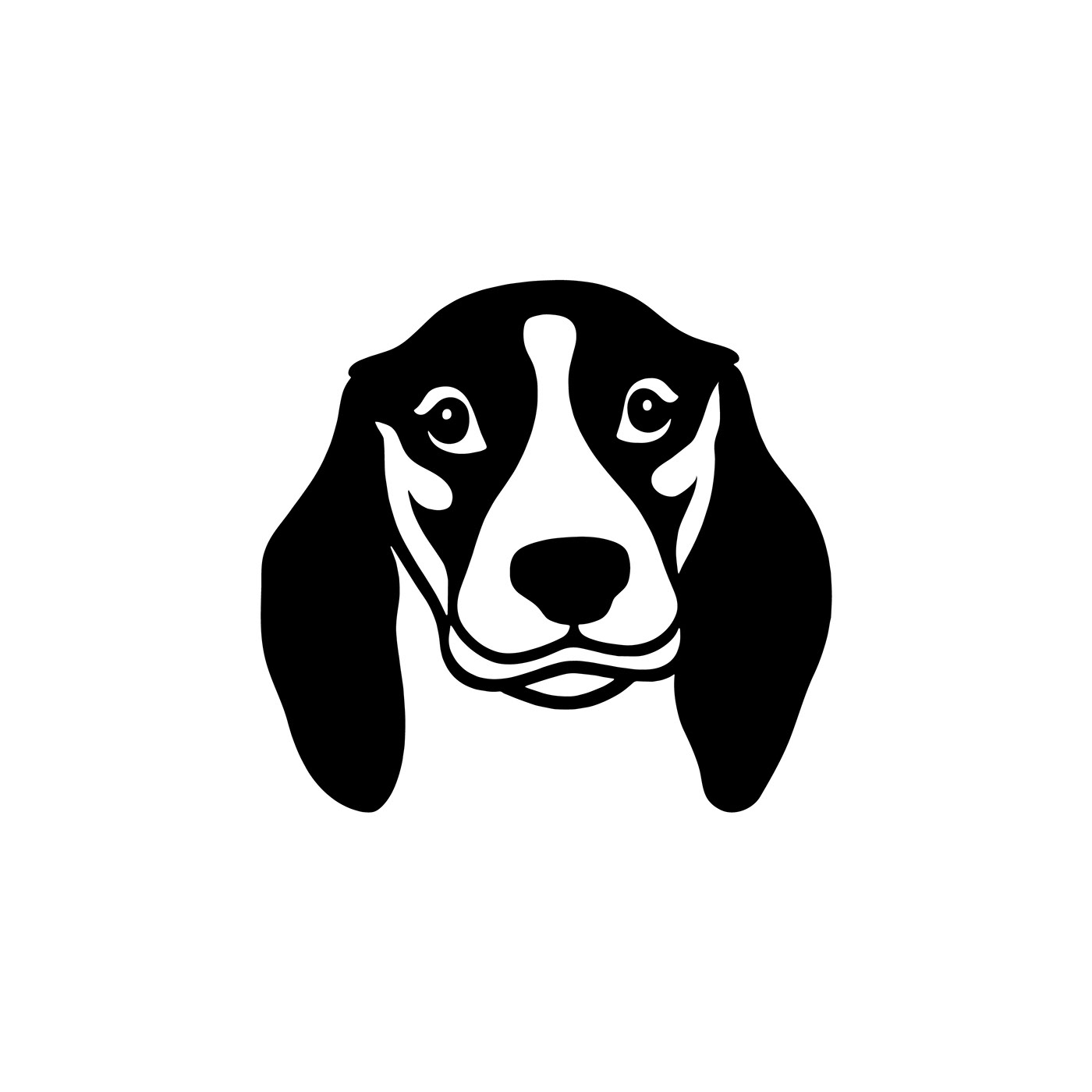 a cute dog vector line art illustration