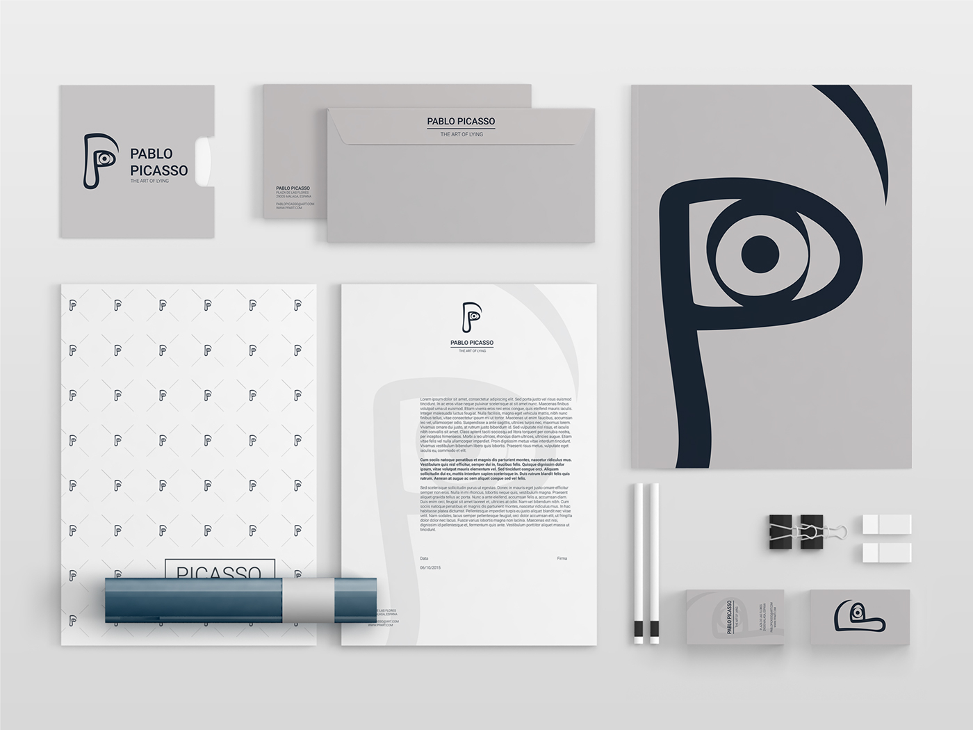 brand mark logos print design graphics Picasso art concept Project identity corporate color monogram