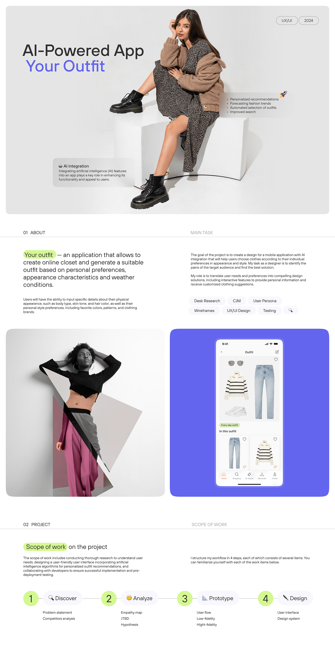 app UI/UX outfit Fashion  design