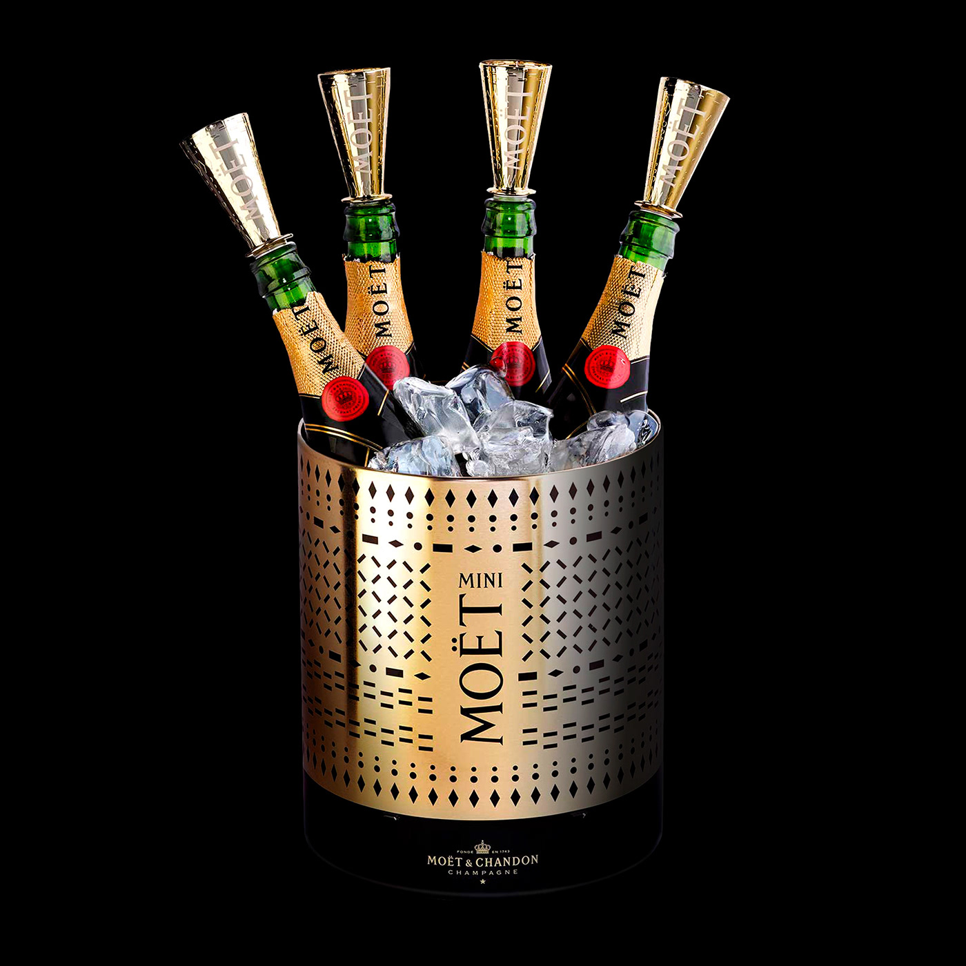 bottle Champagne gold Hedonism light luxury Moet Chandon Morrocco multifunction Patterns