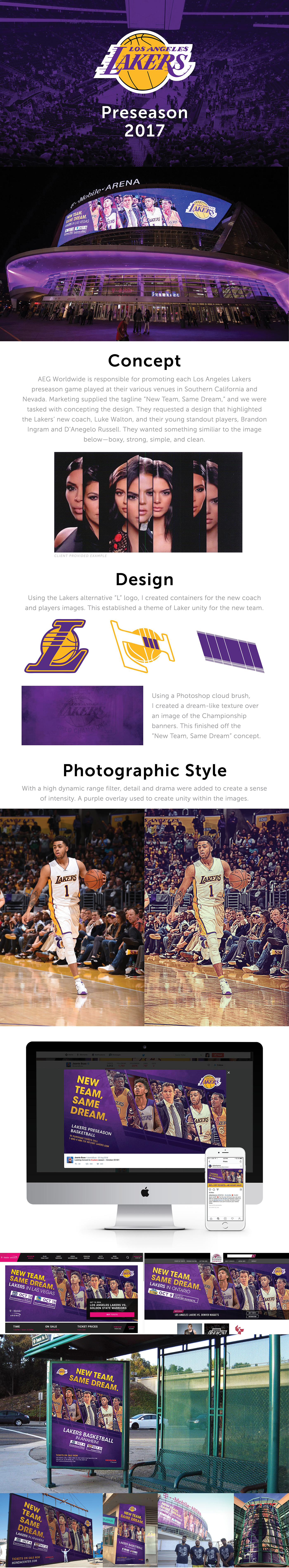 Los Angeles Lakers basketball Preseason 2017 Sports Design
