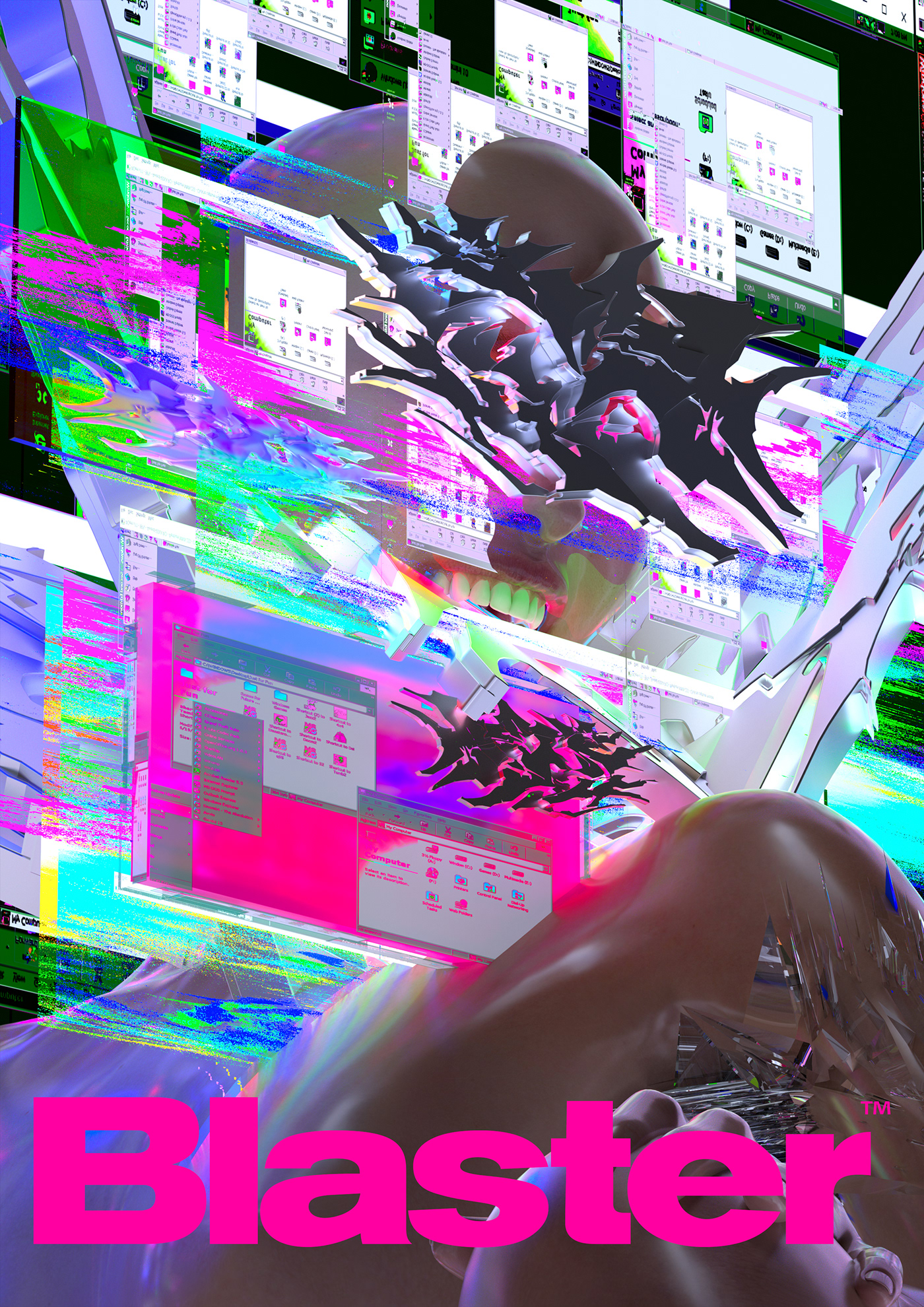 3D 3d design acid c4d Character Cyberpunk Digital Art  Graffiti neon poster