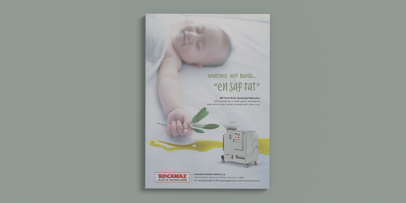 Magazine Ad design olive Olive Oil machine industry ai midjourney photoshop oil