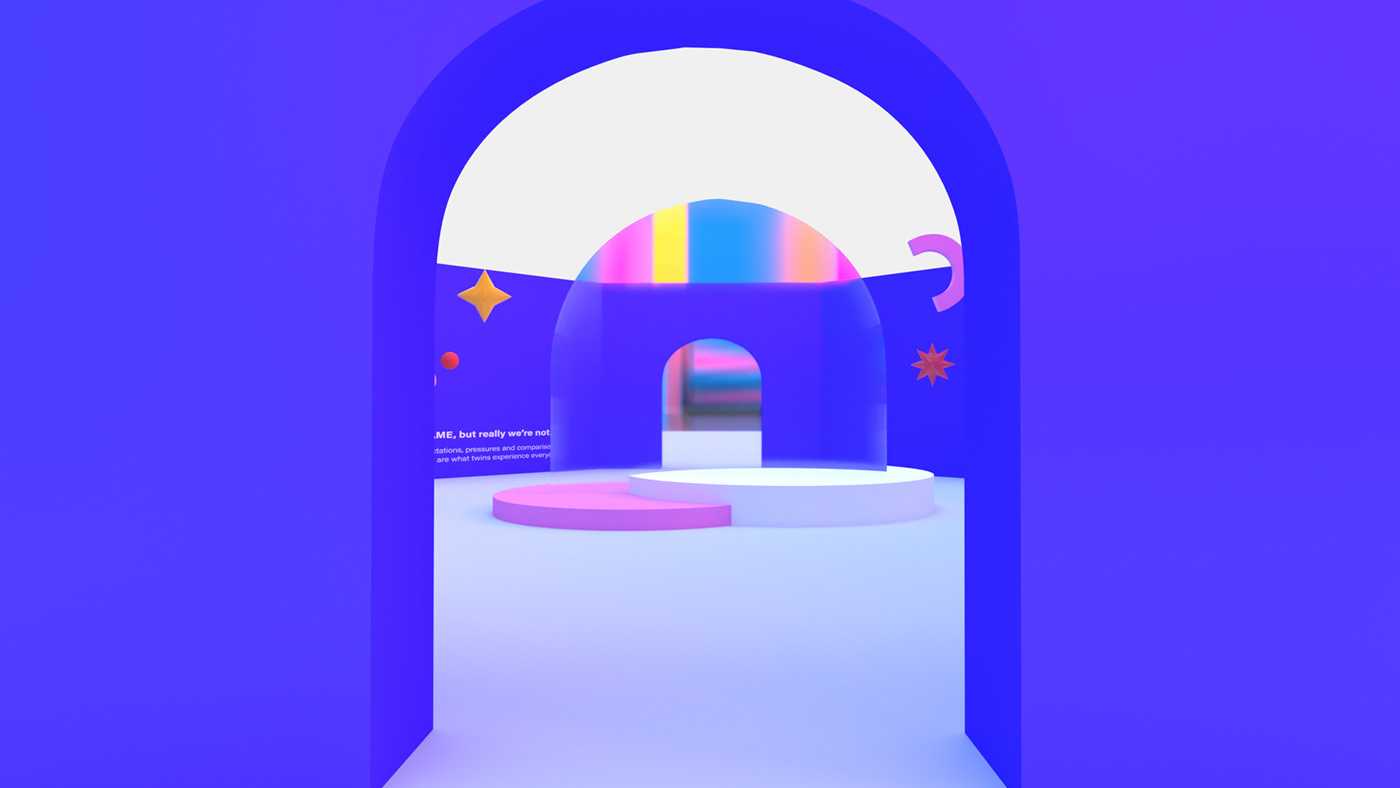 3D conceptual Exhibition  Experience graphic design  Twins