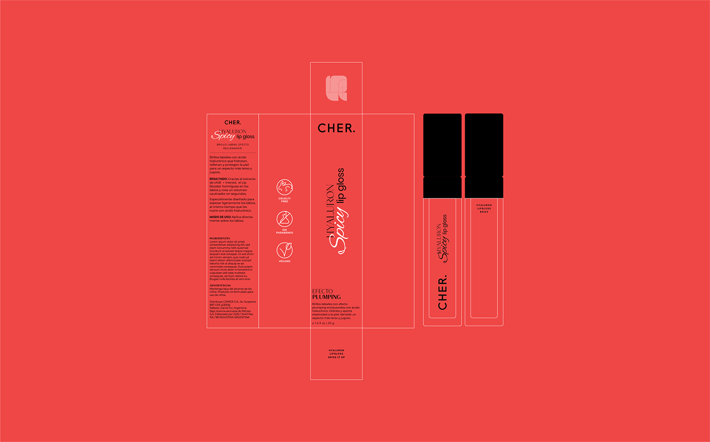 Packaging dielines and layout design for box and label
