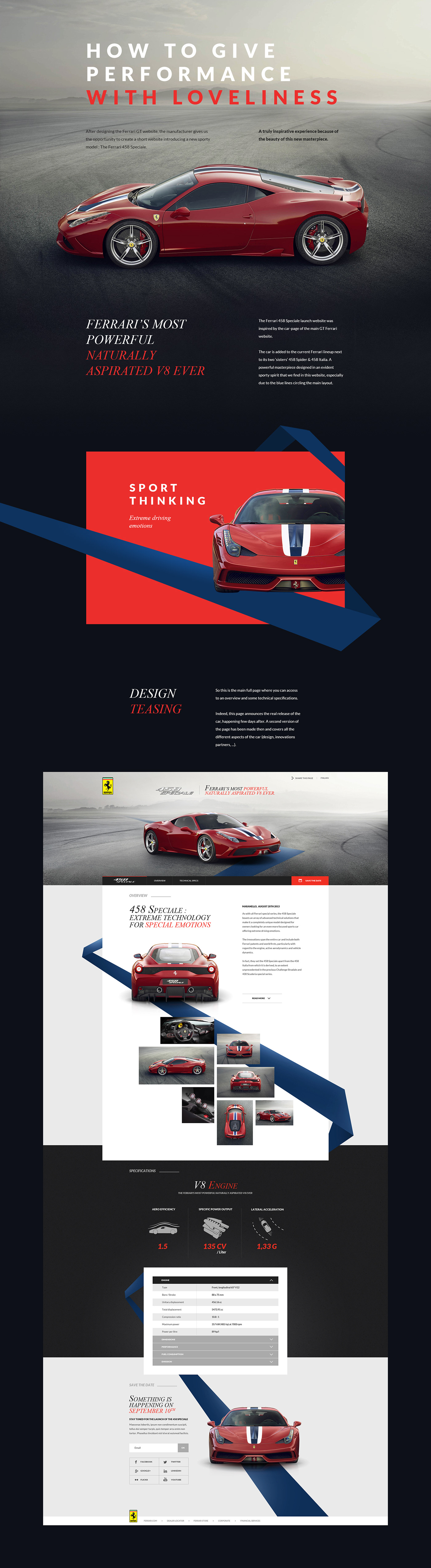 FERRARI design 458speciale car bigyouth art direction  Webdesign UI ux