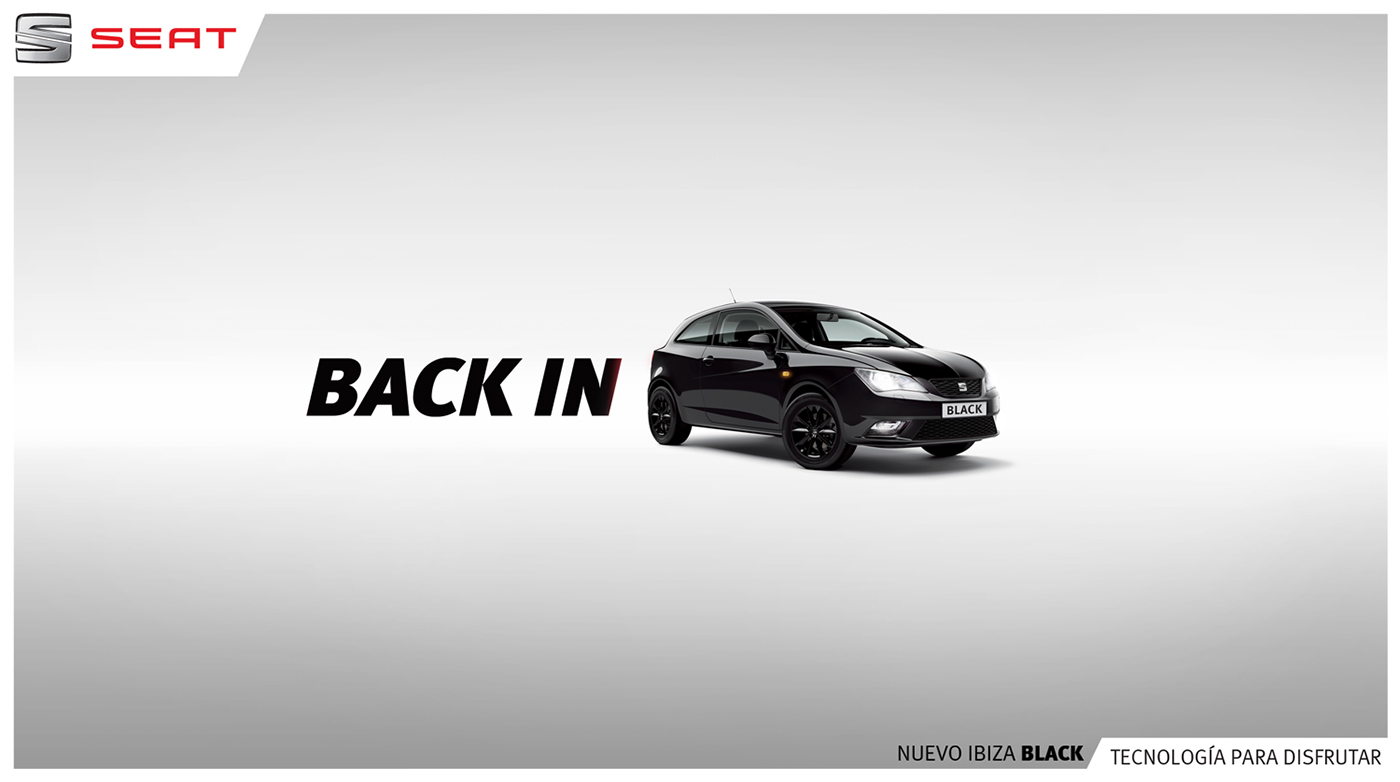 seat ibiza black coche Auto Black Sabath men in black Back In Black publicidad dirección de arte car NUEVO TOTAL BLACK OUT Lowe Mexico