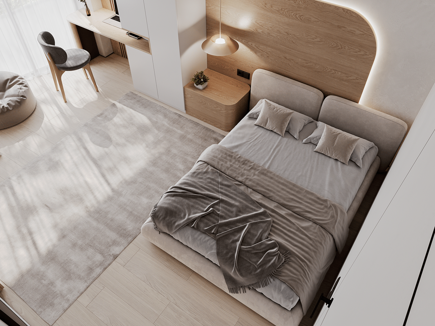 interior design  visualization 3ds max Render corona renderer archviz modern bedroom design 3D