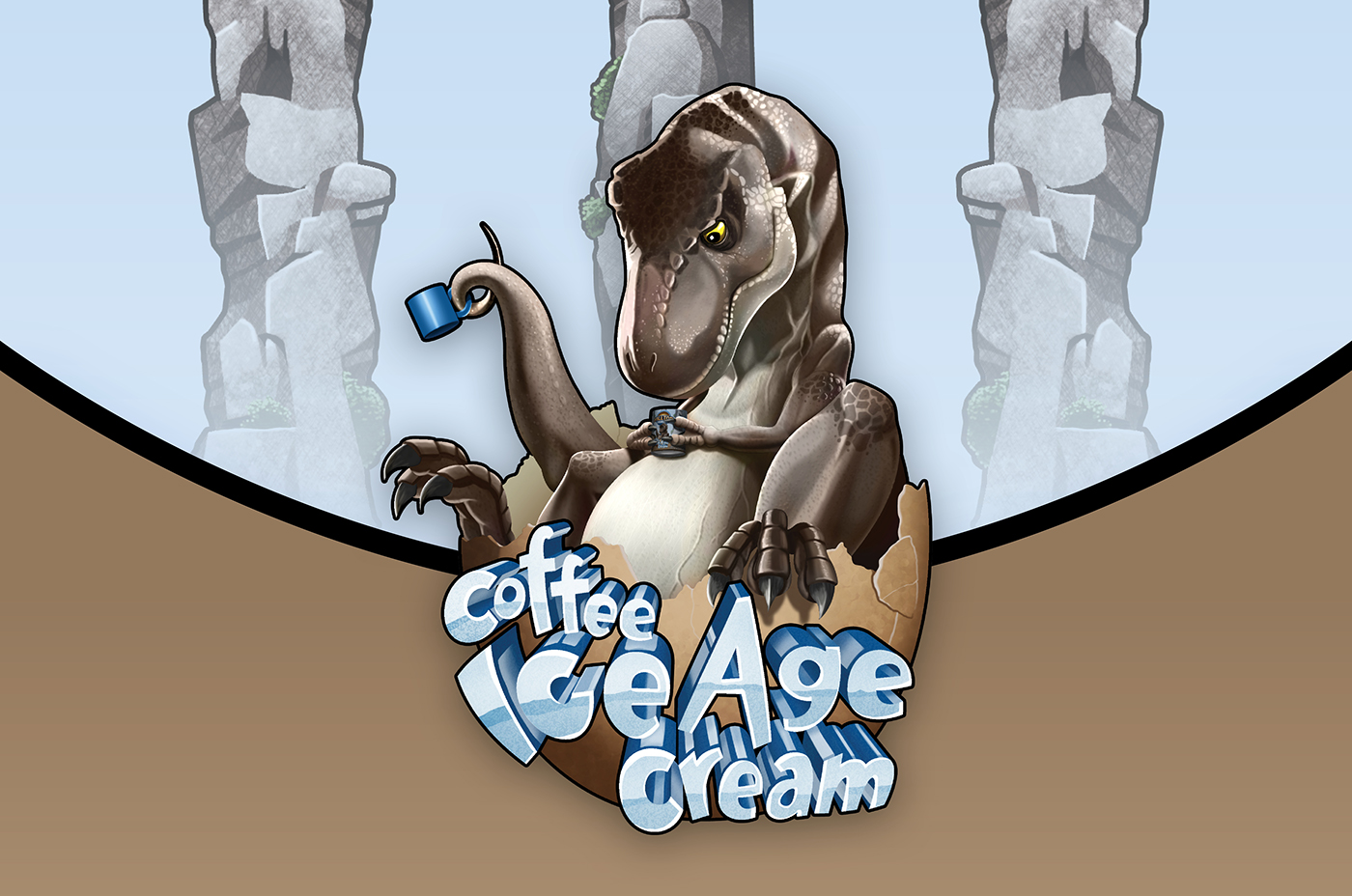 CCAD michael hill art Dinosaur ohio ice cream Handlettering jurassic world Park t-rex brand logo draw process