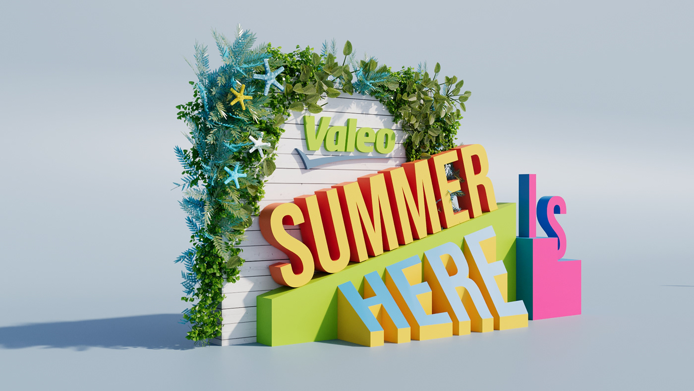 summer booth design colors colorful Exhibition  3D Event marketing   Advertising 