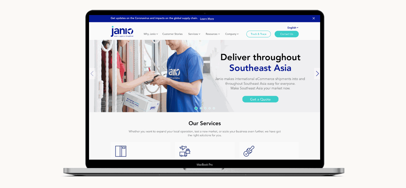 animation  branding  delivery freight Janio Logistics logo rebranding southeast asia