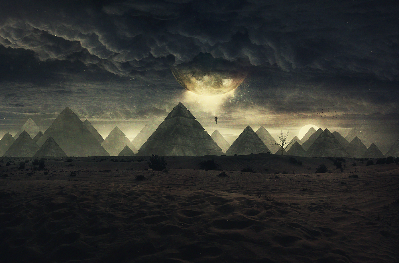 Ps25Under25 design Landscape poster photoshop photomanipulation pyramids pyramid dark surreal planet fantasy desert ahmed emad