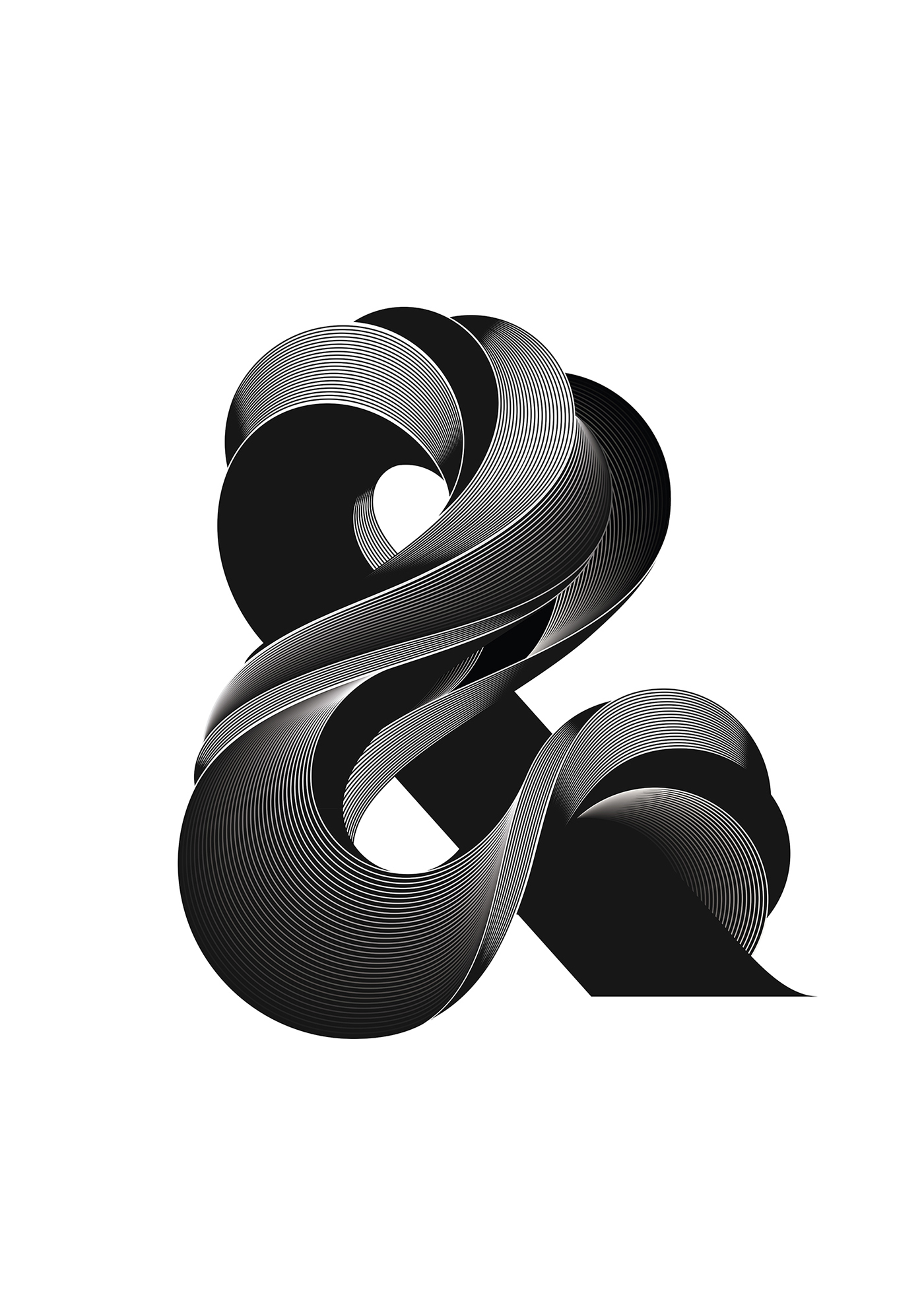 ampersand lettering lines art deco logos Icon symbol black White alphabet vector