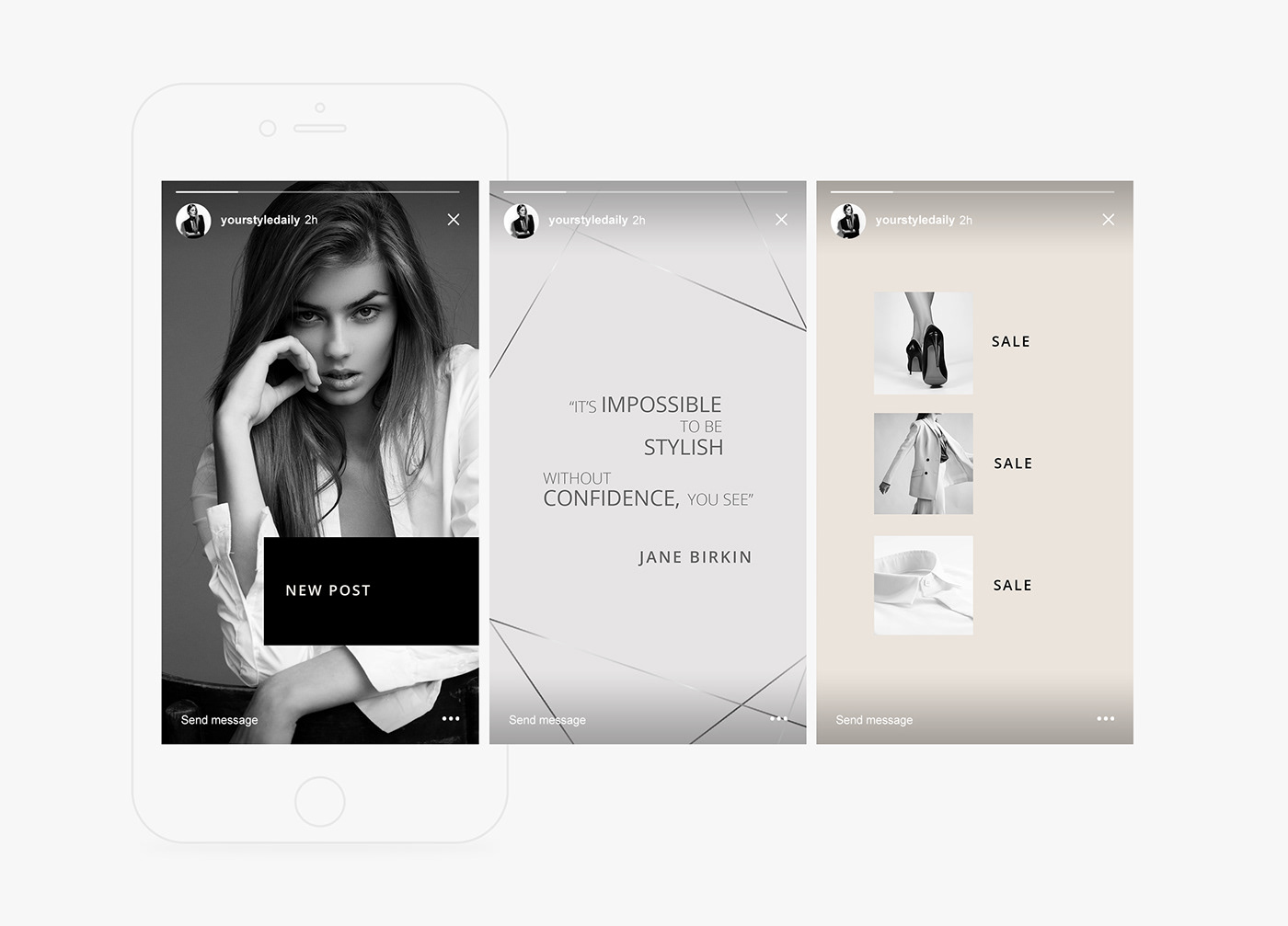 customizable design exquisite Fashion  gray instagram minimalist pink Stories templates
