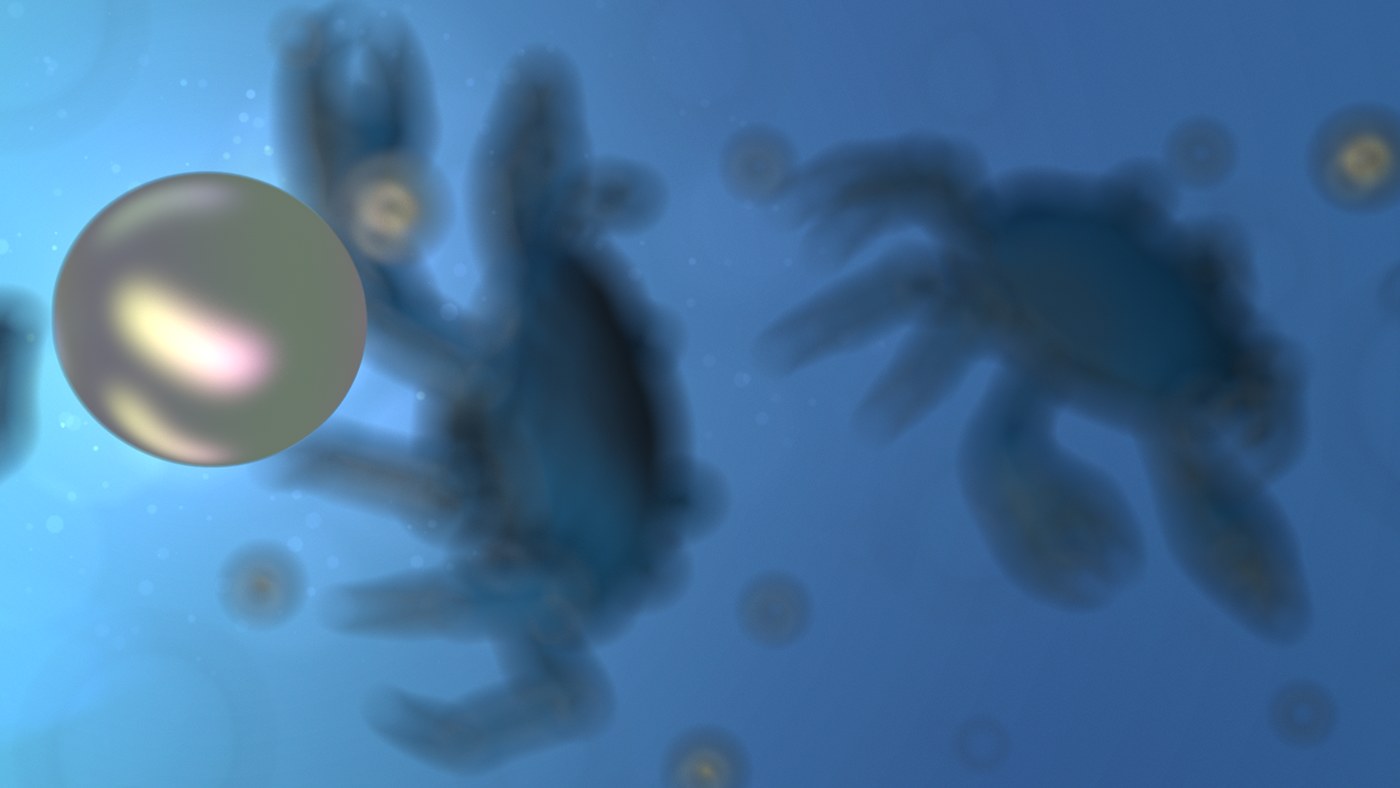 Sculpt motion graphics  Digital Art  cinema4d Zbrush Ocean blue sea water crab