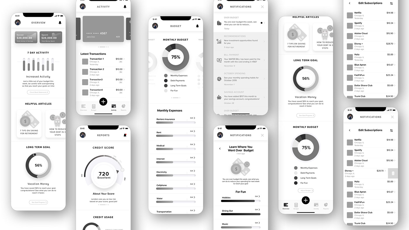 finance app UI user interface finance ux user experience brand guide dashboard ios User story