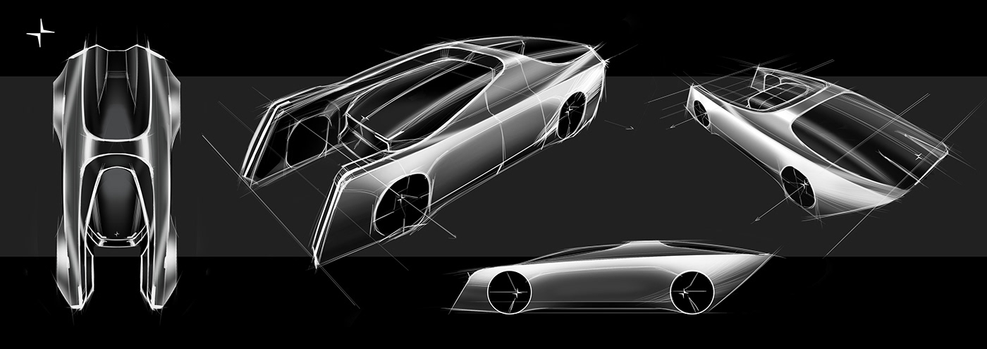 Automotive design car cardesign carsketch concept conceptcar Polestar Render sketch transportationdesign