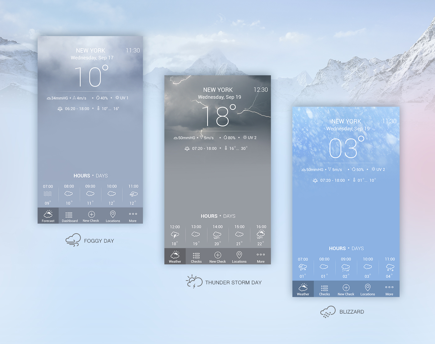 weather app reminder forecast ios mobile schedule eckdanger uiux Web