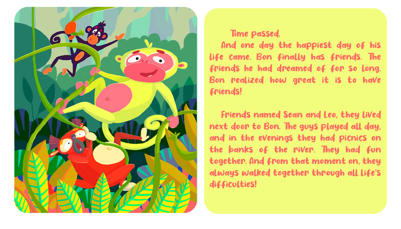 monkey card design card children illustration children children's book sketch