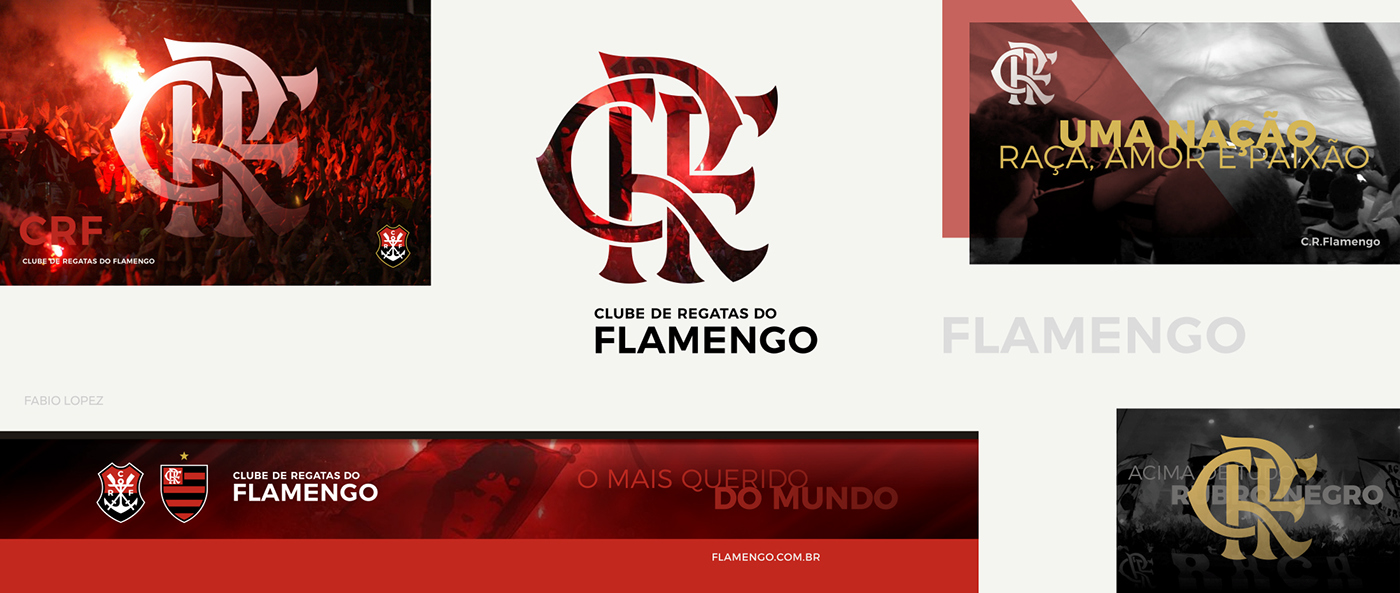 redesign identidade visual futebol flamengo CRF Logotipo visual identity Esporte sport graphic design 