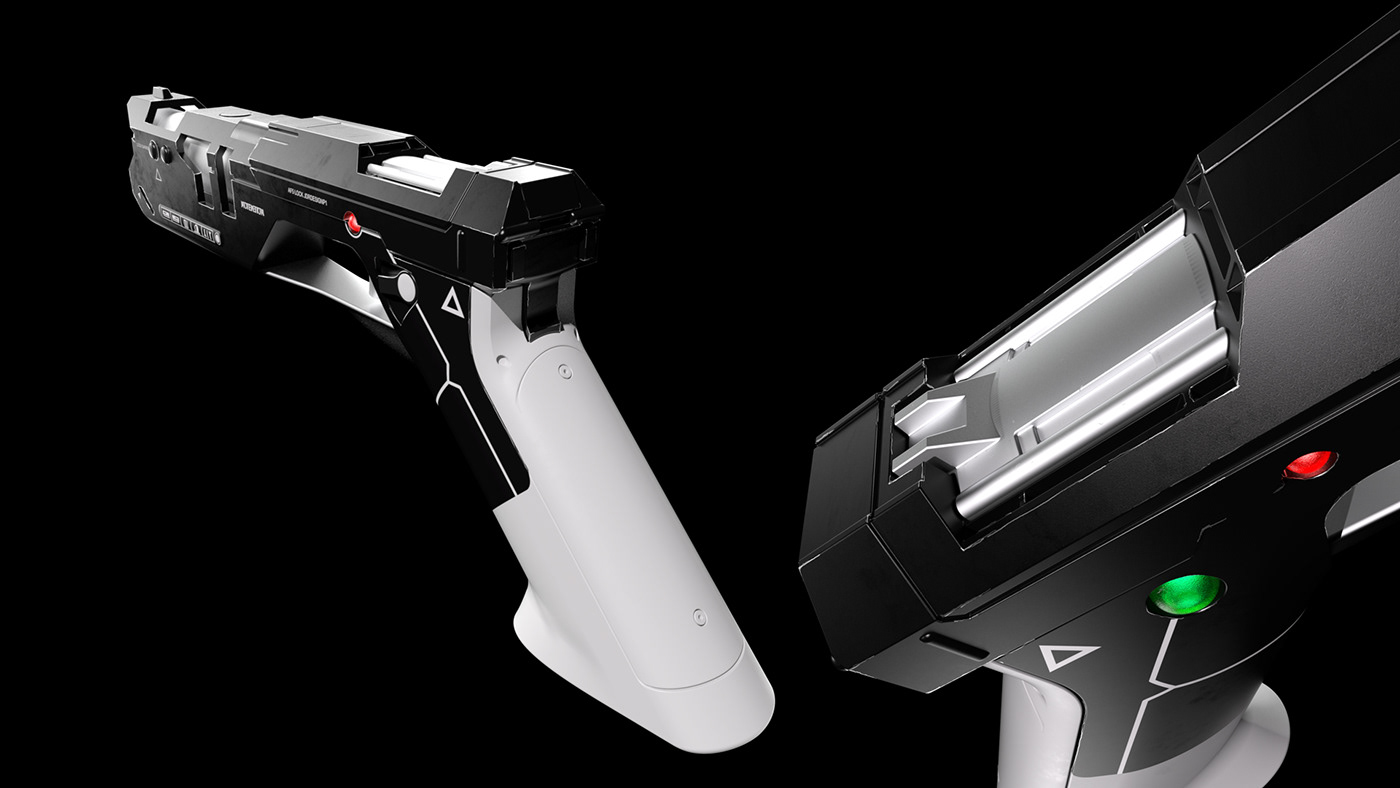 Scifi oblivion Blaster model 3dprinting JDRDESIGN visualisation industrialdesign etsy replica