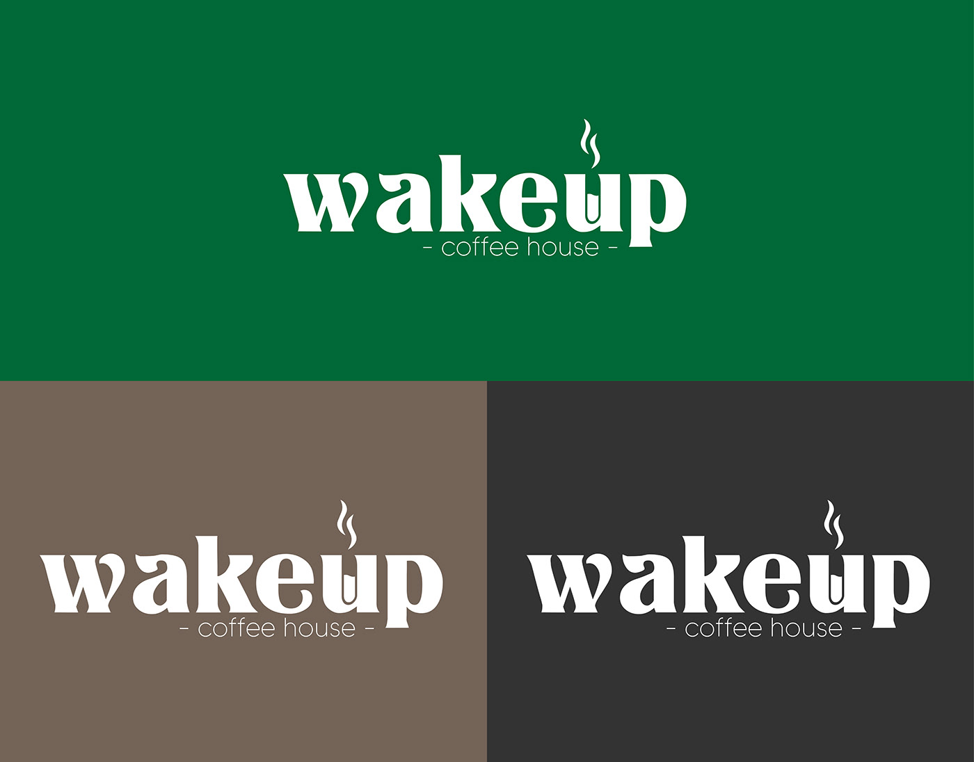 brand identity Coffee graphic design  house logo Wakeup