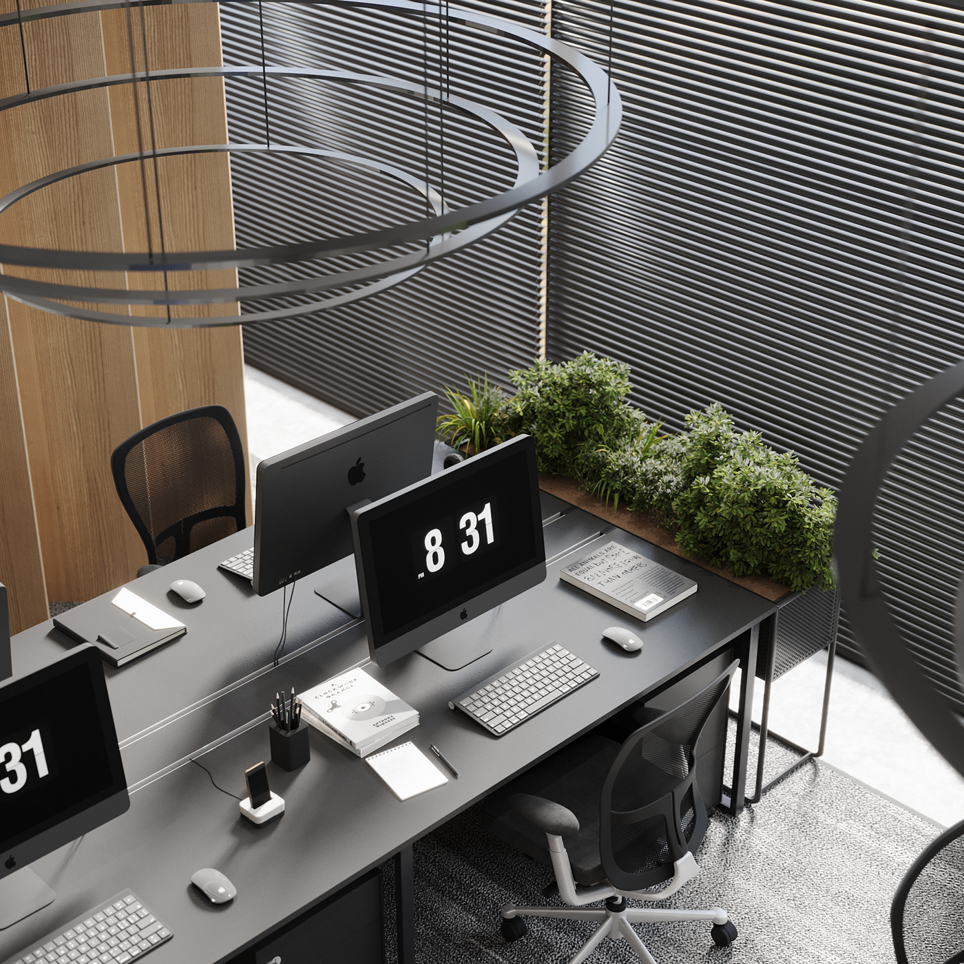 employee working space administrative interior design  interiordesign architecture visualization Render
