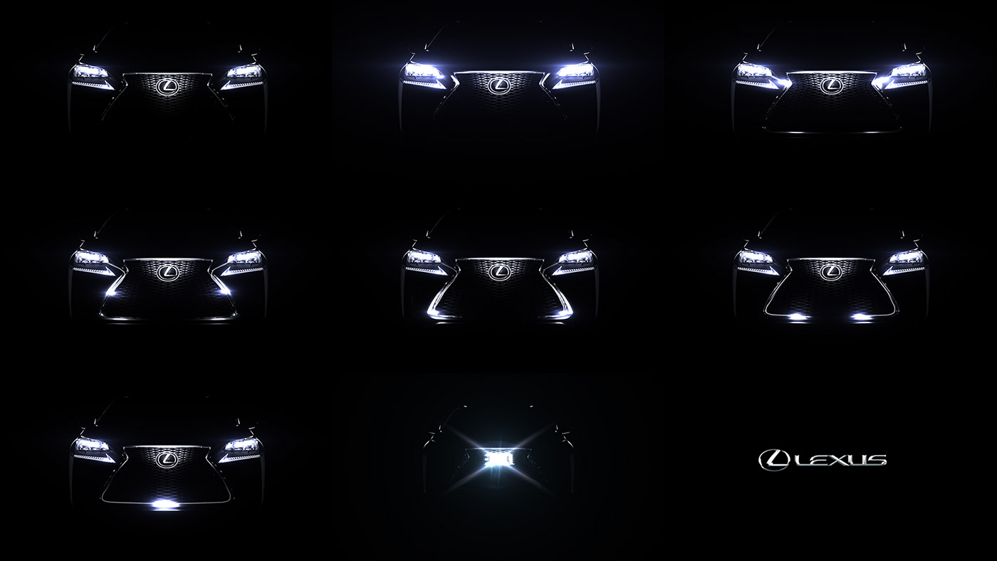 Adobe Portfolio car Lexus commercial dark light black logo