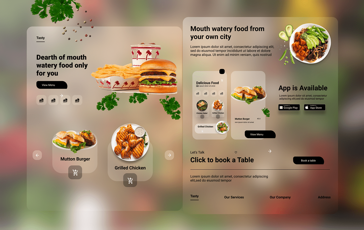 app design design thinking Food  glassmorphism graphics UI UI/UX ux